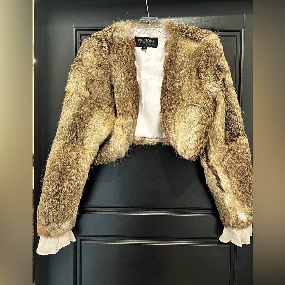 Vintage Wilson’s Crop real Rabbit Fur Jacket